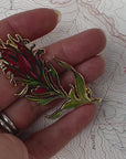 enamel flower pin by final switchback featuring Katie Reim's art video