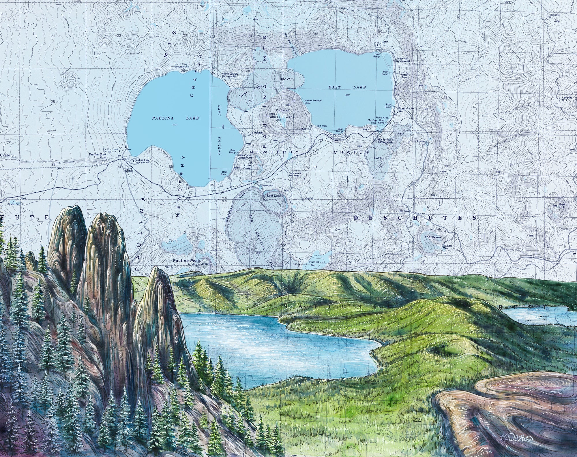 Newberry Caldera, National Volcanic Monument Print