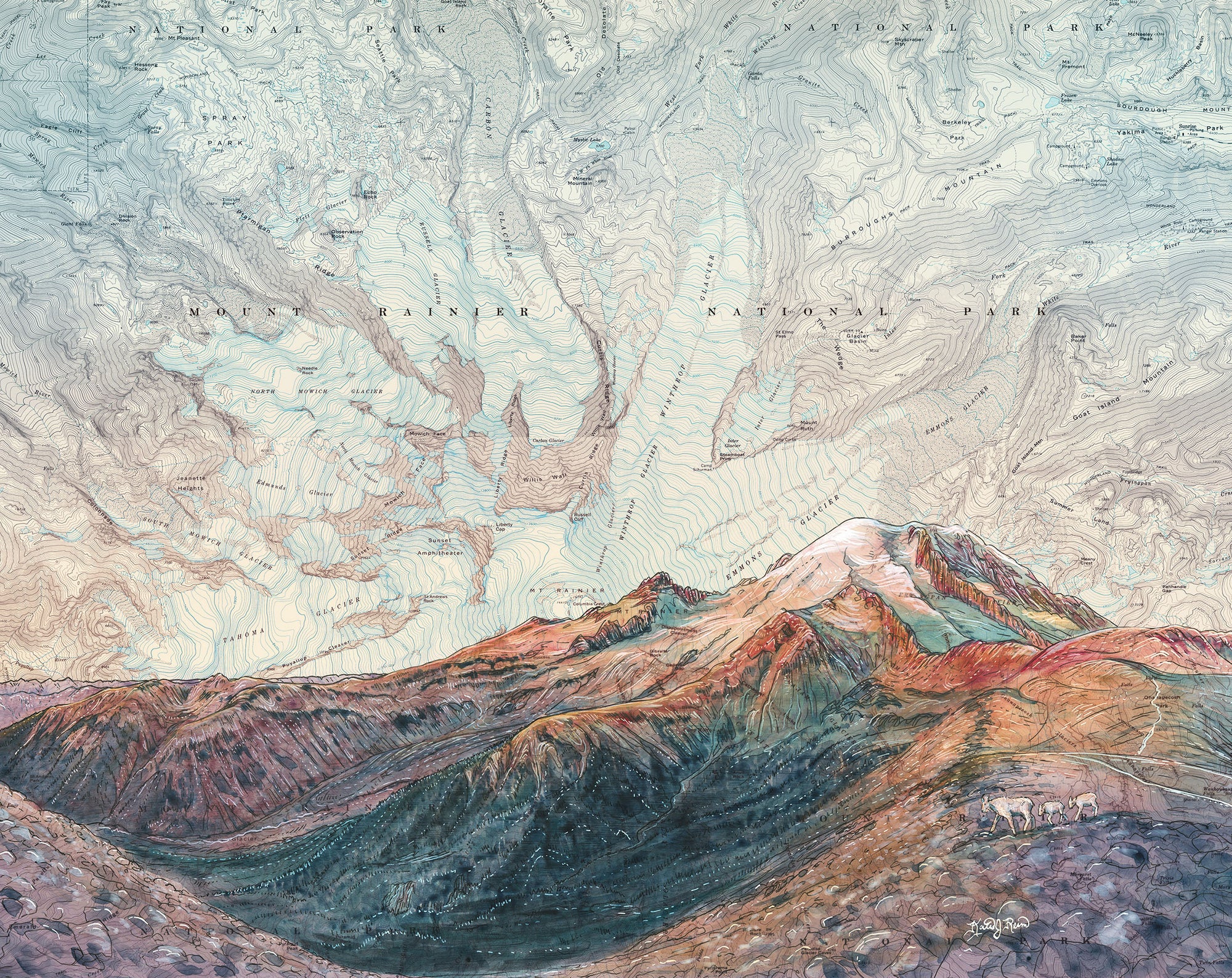 Borroughs Mountain Trail Original RC Painting: 25% to NPCA