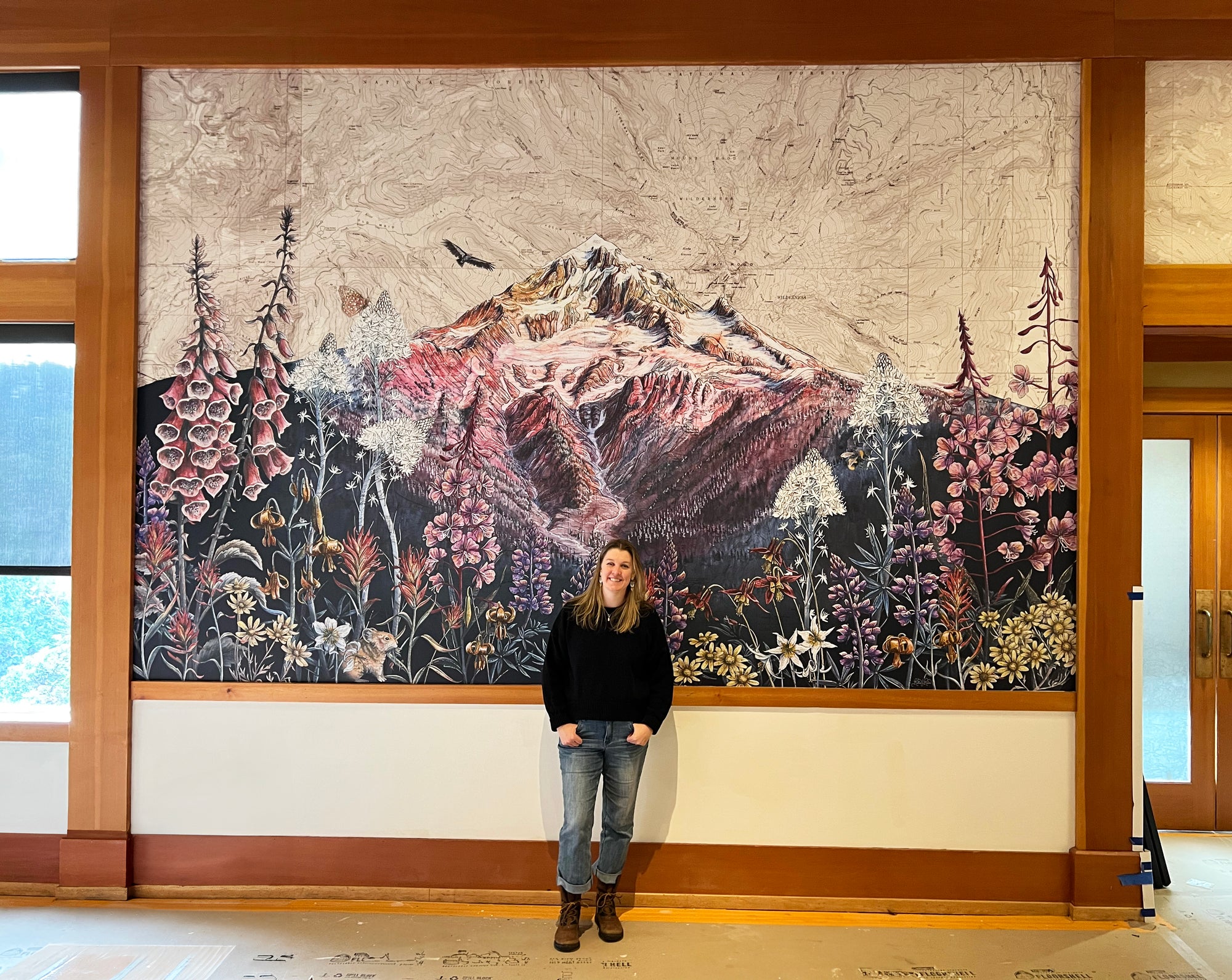 Oregon Zoo Mt Hood wall installation
