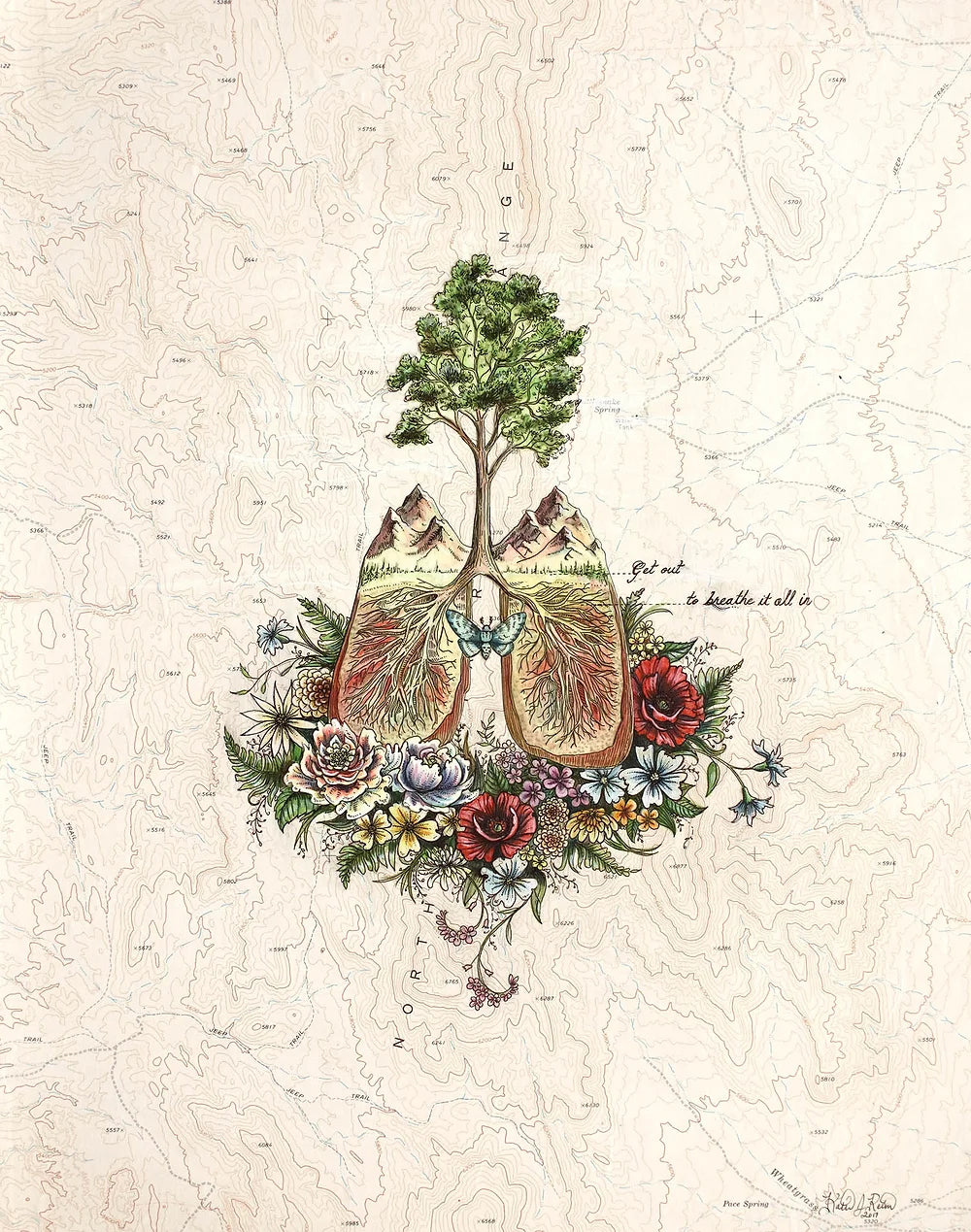 final switchback breath it all in lungs print by Katie Reim