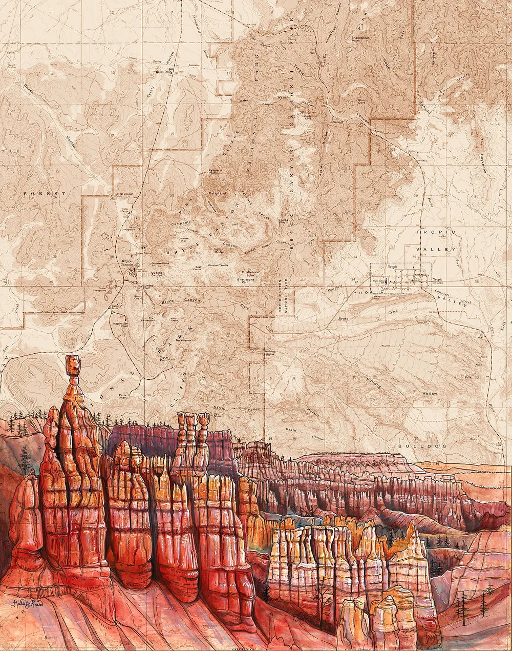 final switchback print of bryce canyon in utah by Katie Jeanne Reim