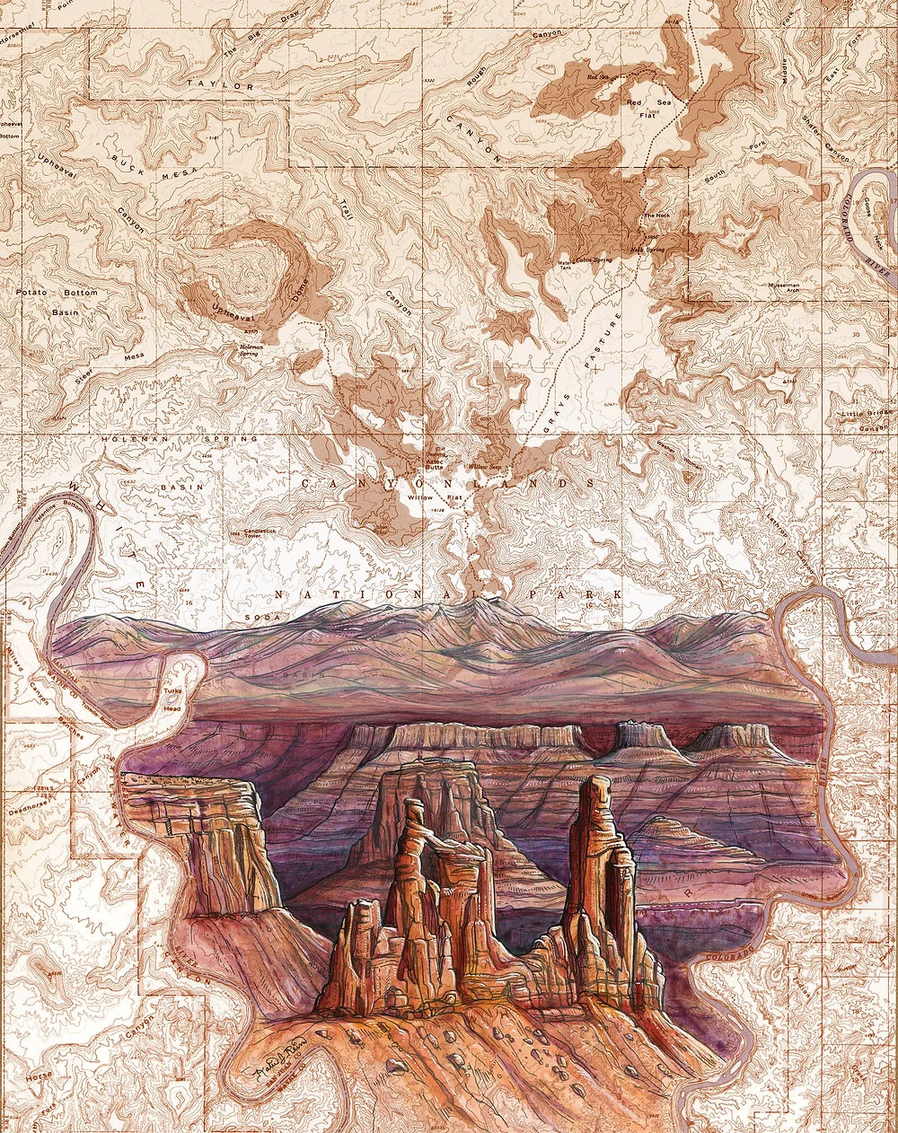 final switchback print of canyonlands in utah by Katie Jeanne Reim