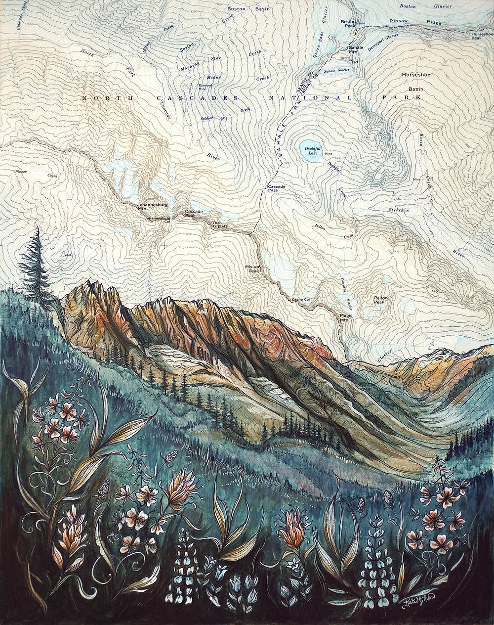final switchback print of the cascades pass in north cascades national park in washington by Katie Jeanne Reim