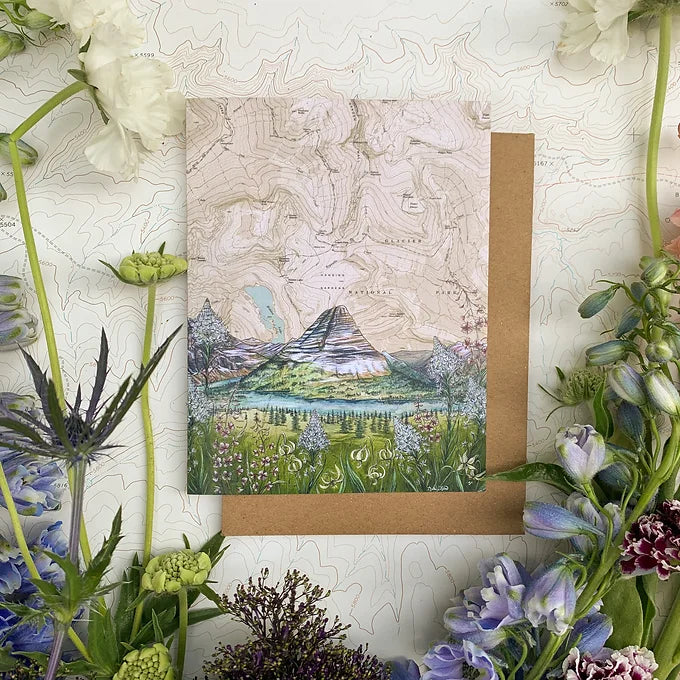 final switchback&#39;s greeting card featuring a contours of national parks print by artist Katie Jeanne Reim