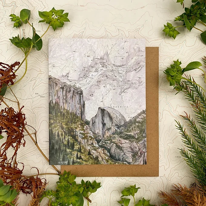 final switchback&#39;s greeting card featuring a contours of national parks print by artist Katie Jeanne Reim