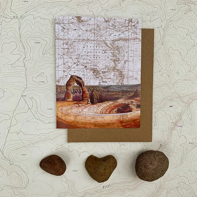final switchback&#39;s greeting card featuring a contours of national parks print by artist Katie Jeanne Reim
