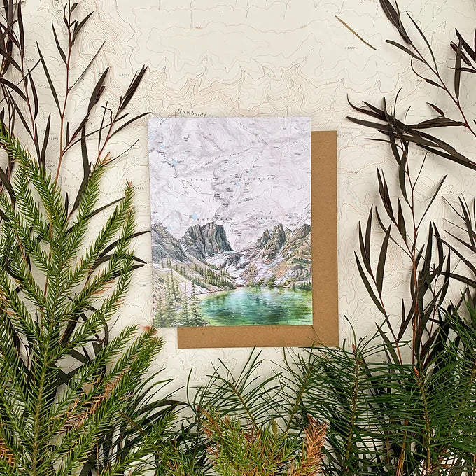 final switchback&#39;s greeting card featuring a contours of national parks print by artist Katie Jeanne Reim