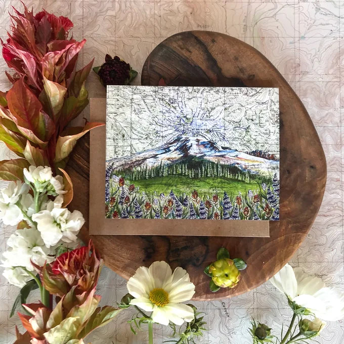 final switchback&#39;s greeting card featuring a contours of Washington print by artist Katie Jeanne Reim