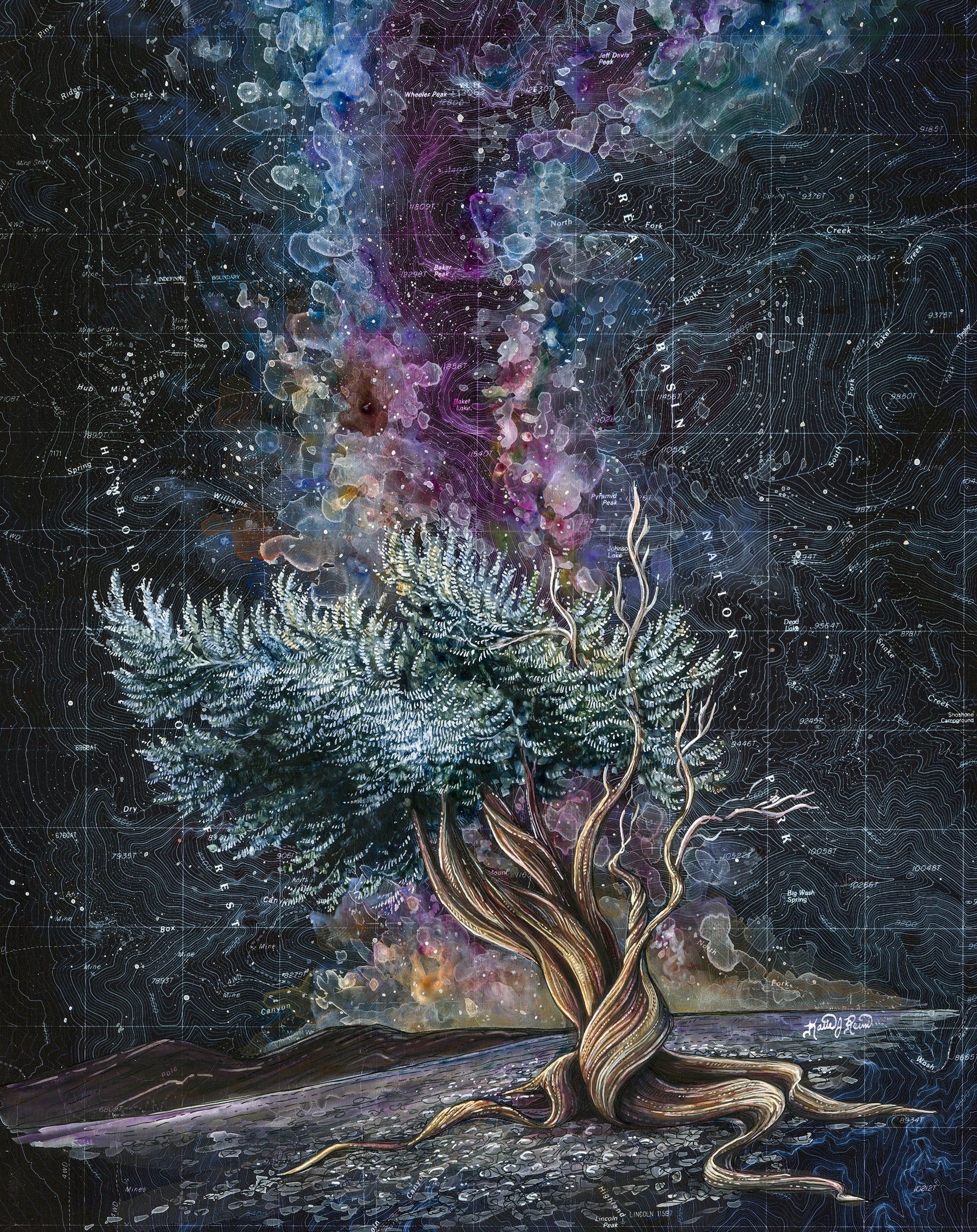 final switchback custom commission project for White Pine County Tourism of the great basin wheeler white pine painting