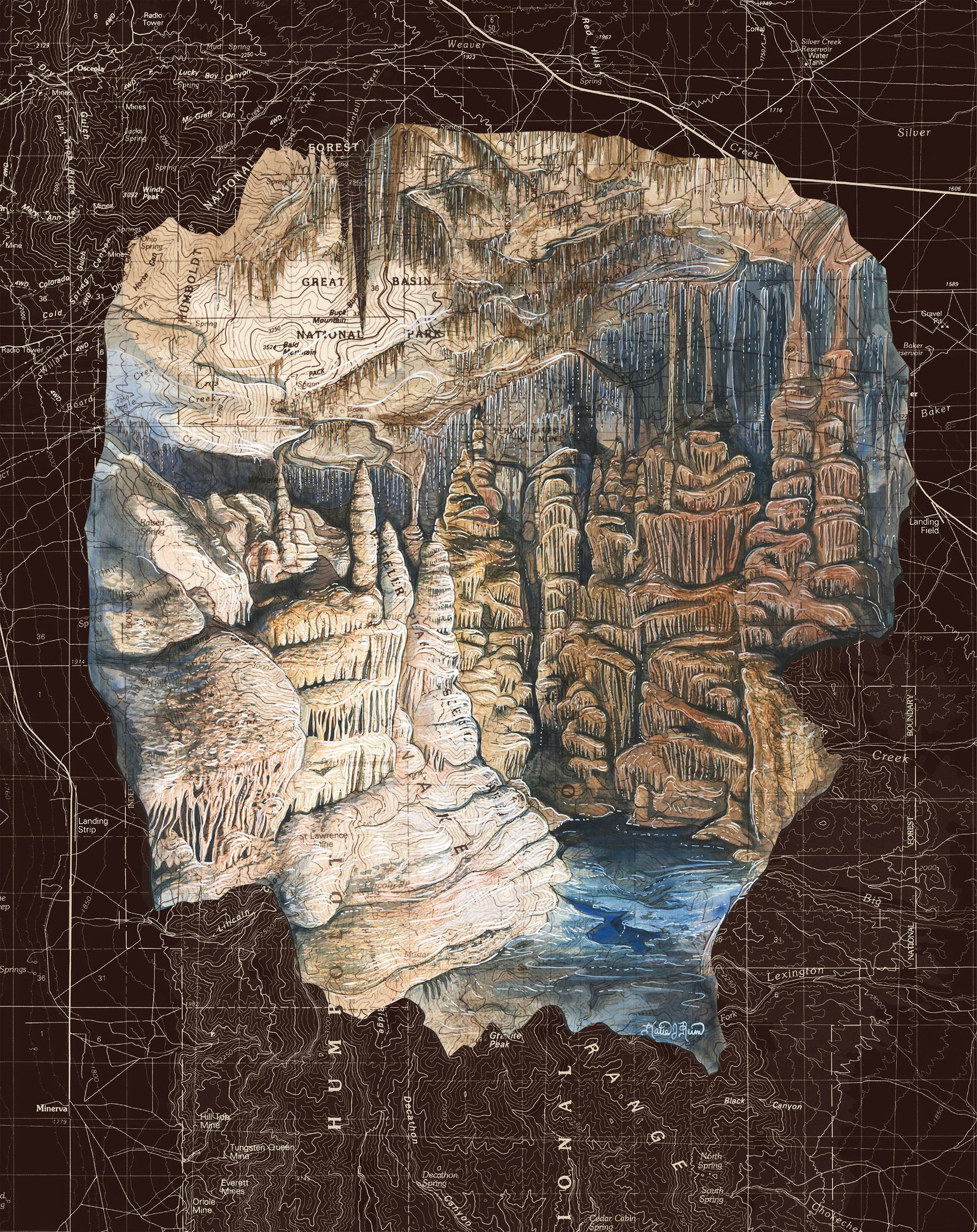 final switchback custom commission project for White Pine County Tourism of the great basin wheeler white pine painting