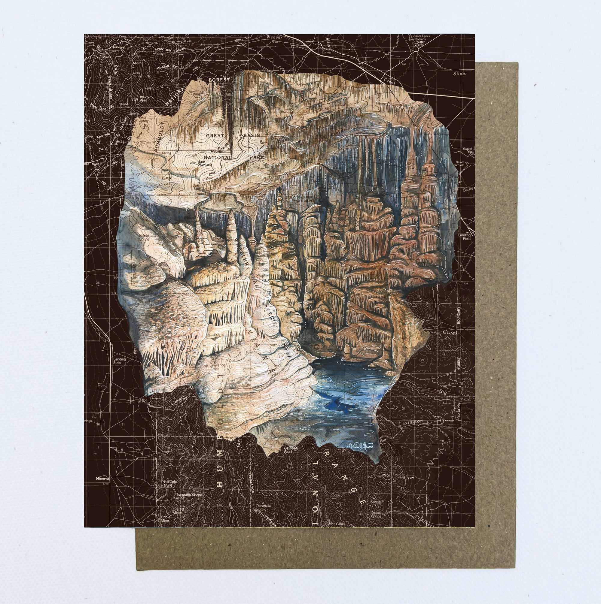 final switchback greeting card featuring Katie Jeanne Reim's great basin lehman colchuck, Nevada, print