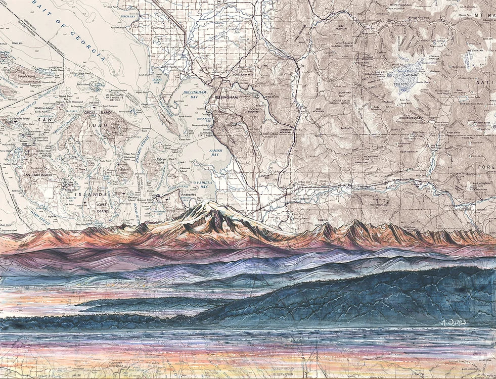 final switchback mount baker from the san juans in washington print by Katie Jeanne Reim
