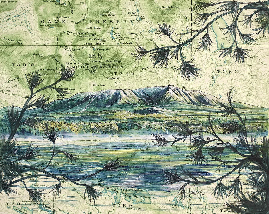 final switchback greeting card featuring Katie Jeanne Reim's Katahdin, Minnesota, print