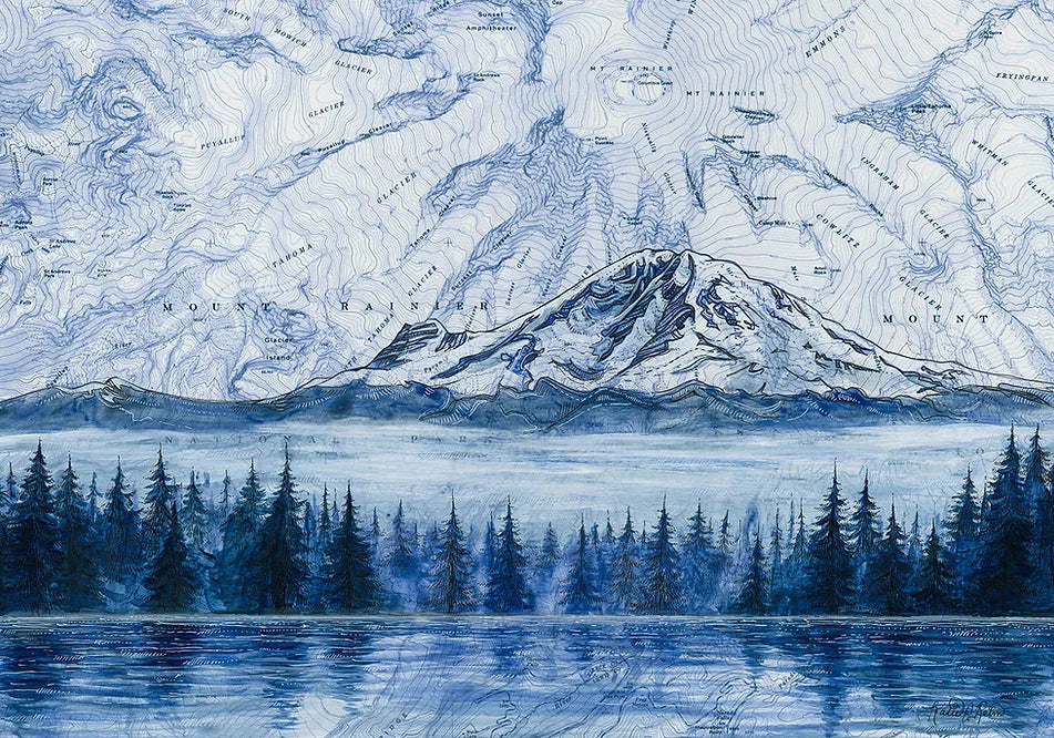 final switchback print of the mount rainier morning in washington by Katie Jeanne Reim