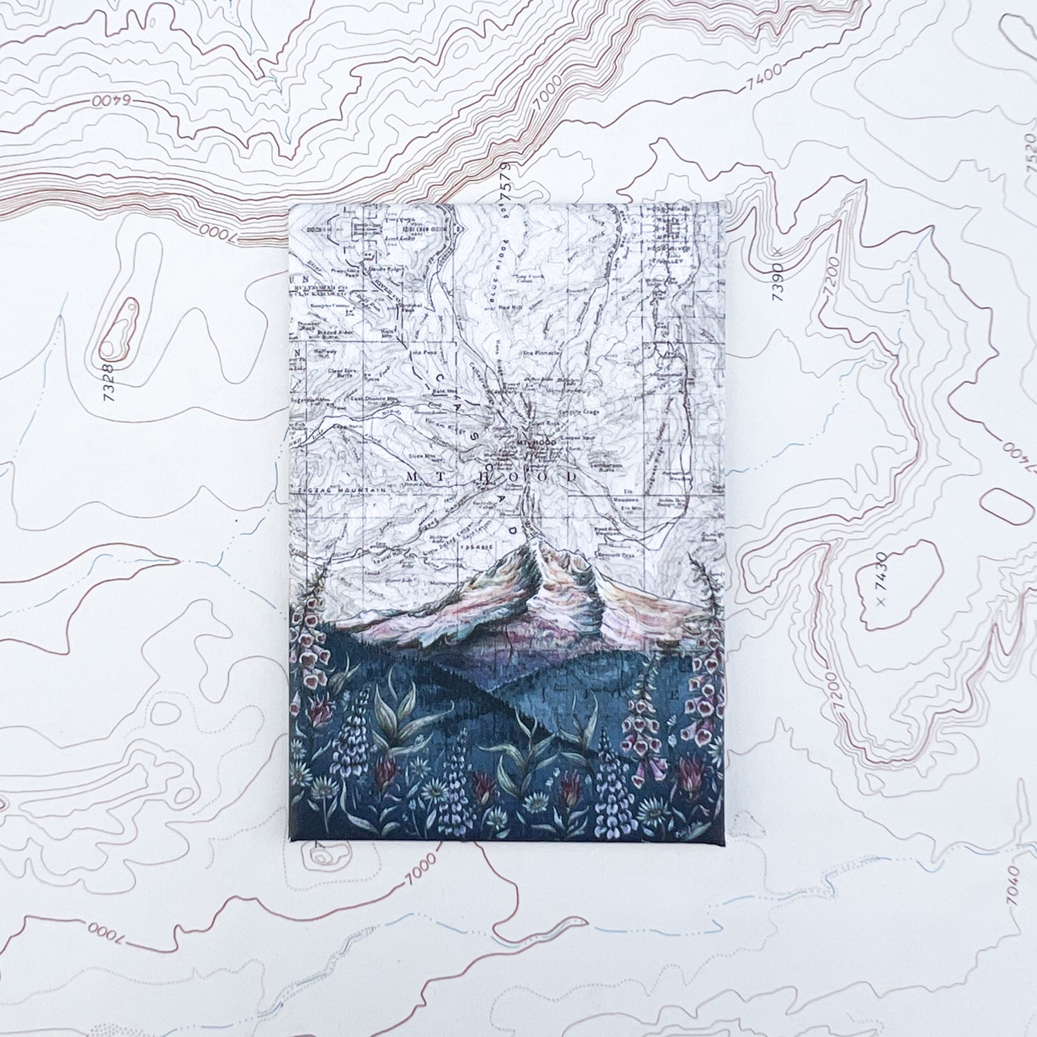 a final switchback button magnet featuring Katie Jeanne Reim's mount hood lolo pass print