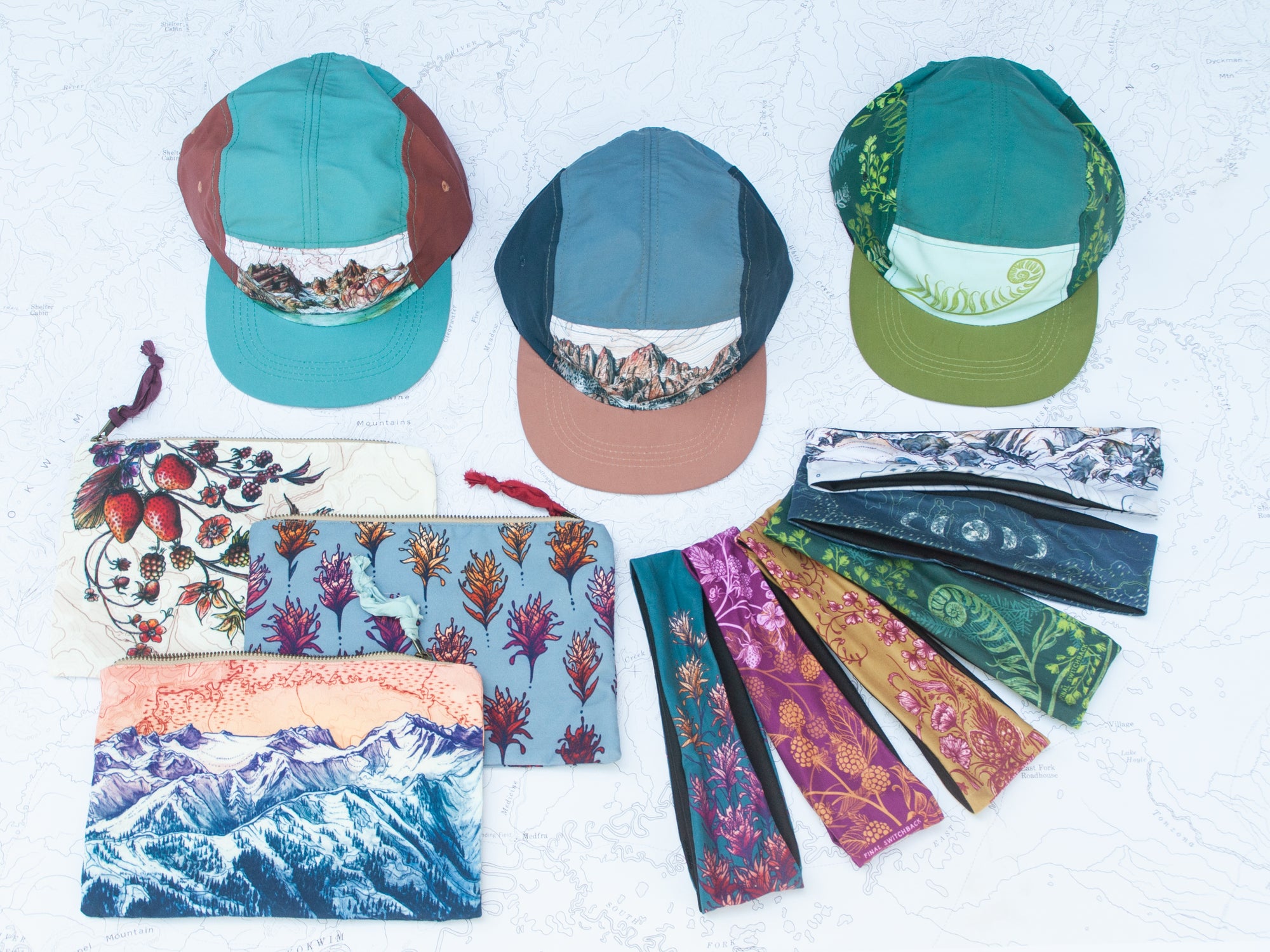 final switchback collection of Quality Goods featuring Katie Jeanne Reim's acrylic and ink prints