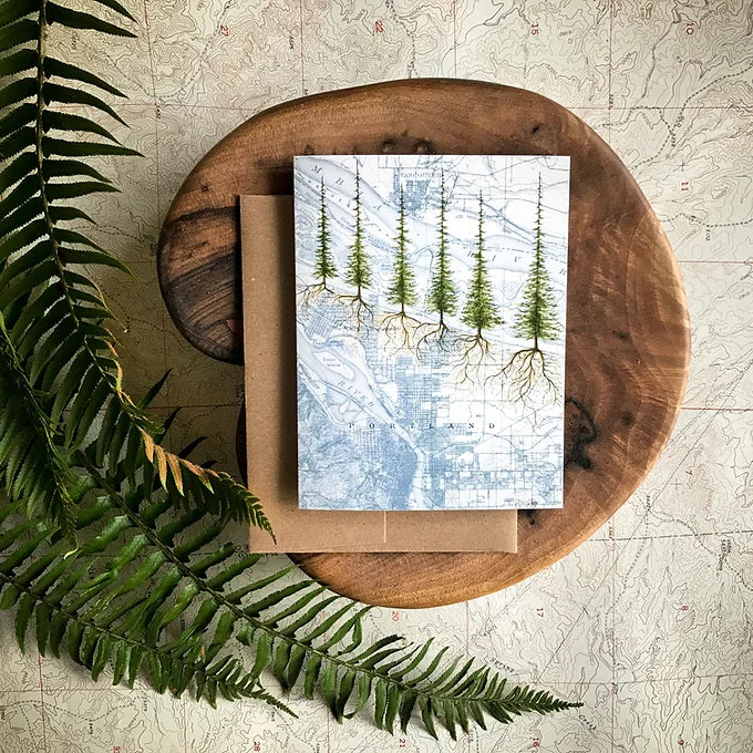 final switchback&#39;s greeting card featuring a taste of Portland print by artist Katie Jeanne Reim