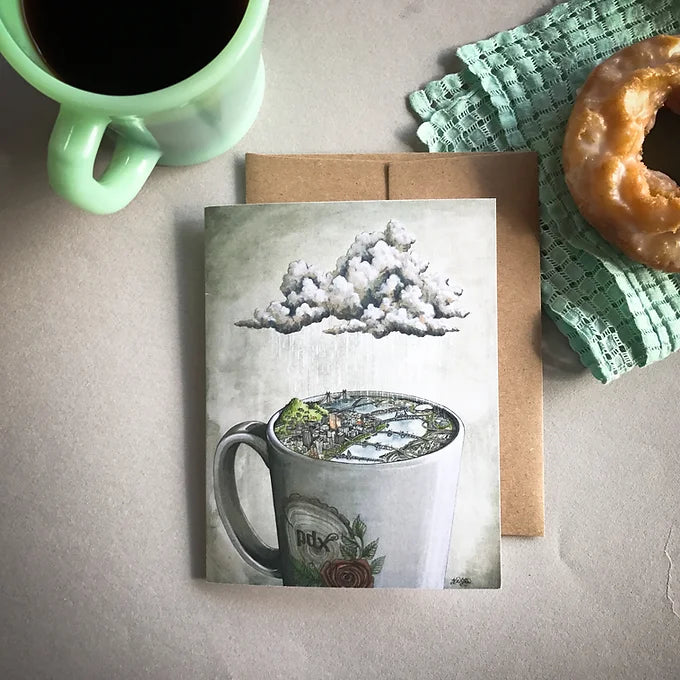 final switchback&#39;s greeting card featuring a taste of Portland print by artist Katie Jeanne Reim