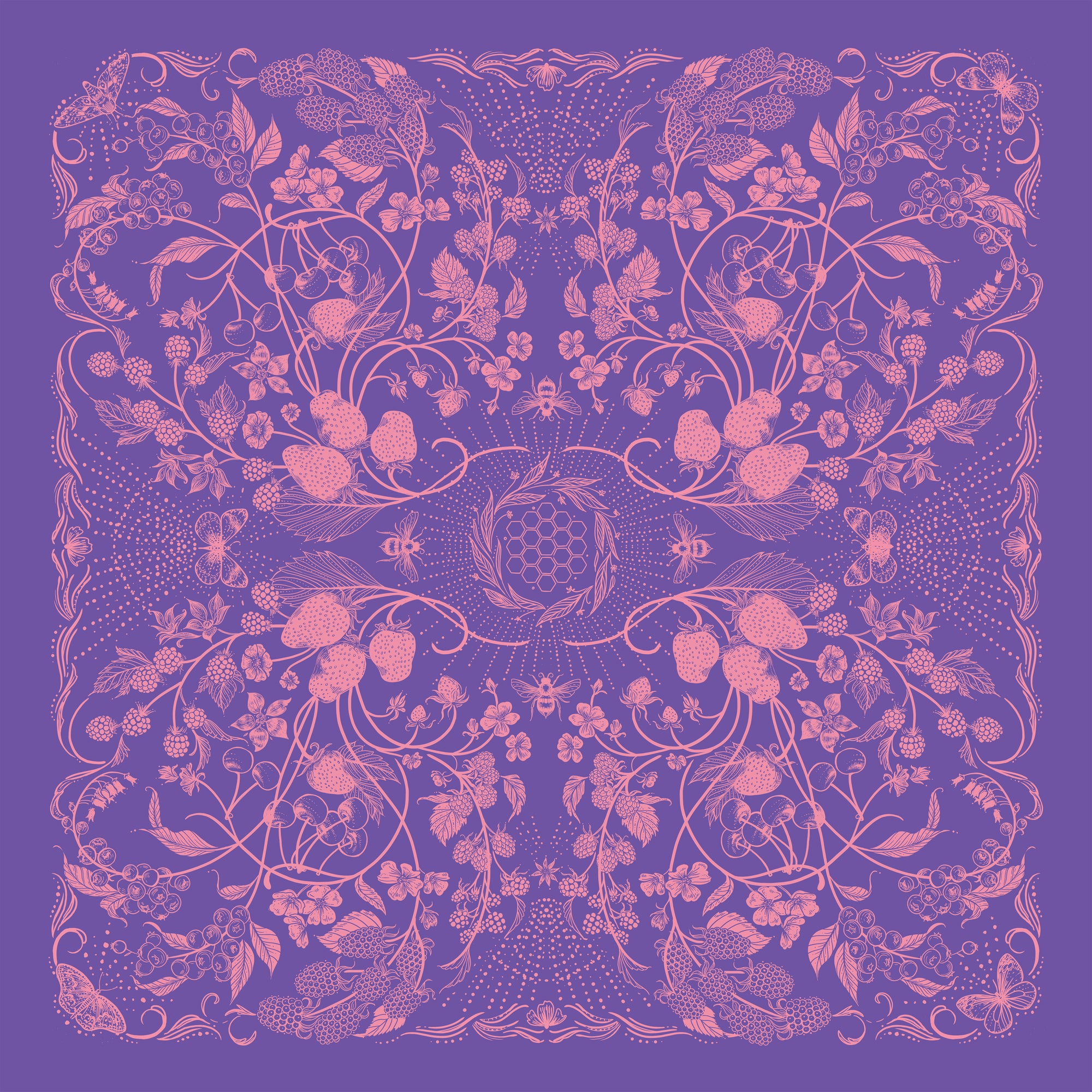 final switchback cotton bandana print in Wildberry purple by artist Katie Jeanne Reim